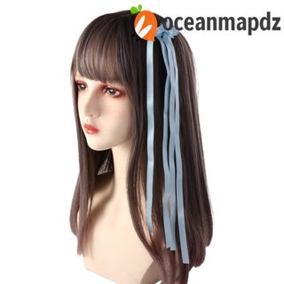 Oceanmapdz โบ กิ๊บติดผม หวาน บัลเล่ต์คอร์ น่ารัก ถักริบบิ้นยาว สําหรับเด็กผู้หญิง ผ้า สไตล์เกาหลี สําหรับผู้หญิง ปิ่นปักผม