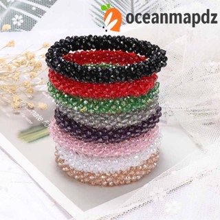 Oceanmapdz ยางรัดผม หวาน เครื่องประดับผม คริสตัล นักเรียน เด็กผู้หญิง ที่ใส่ผมหางม้า