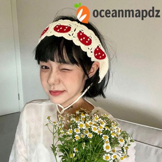 Oceanmapdz ที่คาดผมโครเชต์ ลายเห็ดน่ารัก หวานแหวว เครื่องประดับผม สําหรับเด็กผู้หญิง