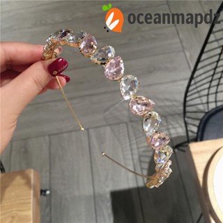 Oceanmapdz ที่คาดผม พลอยเทียม สวยหรู เกาหลี ผู้หญิง เจ้าสาว ที่คาดผม เครื่องประดับผม