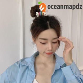 Oceanmapdz ดอกไม้ เชือกผม หวาน น่ารัก BB คลิป สีรุ้ง ผ้าโพกศีรษะ ผ้าขนสัตว์ สาว สไตล์เกาหลี ปิ่นปักผม