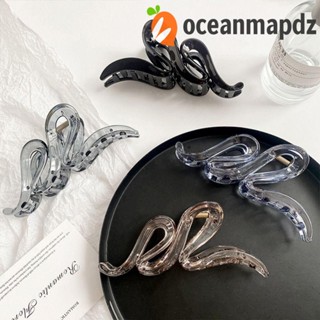 Oceanmapdz กิ๊บติดผม อะคริลิคใส รูปงู คลื่น ขนาดใหญ่ สําหรับผู้หญิง