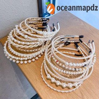 Oceanmapdz ที่คาดผม ประดับมุก ดอกไม้ ลูกปัด สไตล์เกาหลี หวานแหวว สําหรับเด็กผู้หญิง