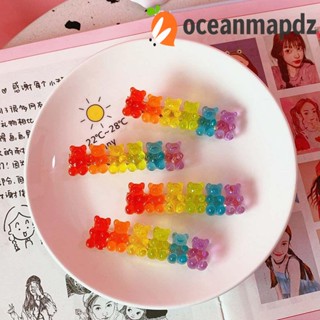 Oceanmapdz กิ๊บติดผม 1 ชิ้น แฟชั่นผู้หญิง เยลลี่ หมี สีพื้น เด็กผู้หญิง ที่คาดผม