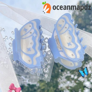 Oceanmapdz กิ๊บติดผม รูปผีเสื้อ ประดับเพทาย คริสตัล สีรุ้ง หรูหรา สําหรับผู้หญิง