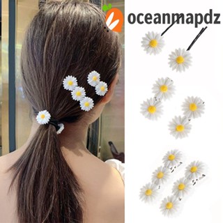 Oceanmapdz กิ๊บติดผม แฟชั่นผู้หญิง หวาน ดอกไม้ ดอกเดซี่ สีขาว กิ๊บดอกไม้
