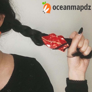 Oceanmapdz กิ๊บติดผม น่ารัก แฟชั่น หรูหรา ดอกกุหลาบ อะซิเตท ดอกทานตะวัน ชบา ริมฝีปากสีแดง เครื่องประดับผม