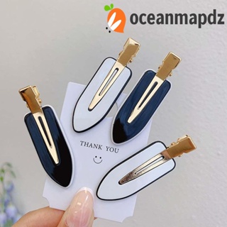 Oceanmapdz กิ๊บติดผมผู้หญิง เรียบง่าย หรูหรา สีขาว ที่คาดผม ไม่งอ สีดํา สไตล์เกาหลี