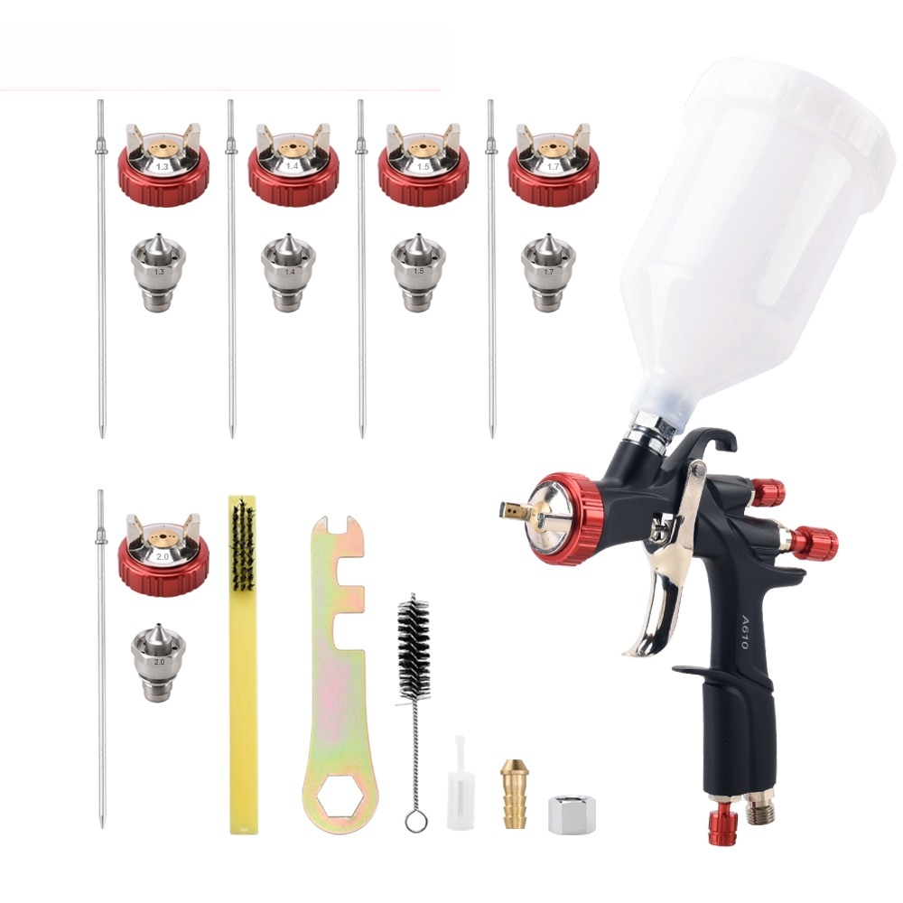 AEROPRO A610 LVLP Air Spray Gun R500 Car Painting Gun Paint Spray Gun Kit  Airbrush 1.3mm 1.4mm 1.5m