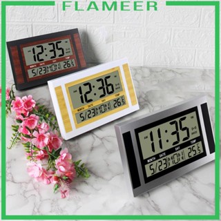 [Flameer] นาฬิกาปลุกดิจิทัล หน้าจอ LCD ใช้แบตเตอรี่ สําหรับห้องนั่งเล่น โรงแรม