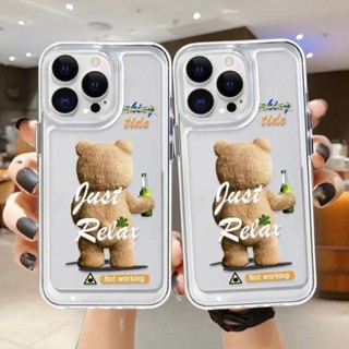 เคสป้องกันโทรศัพท์มือถือ แบบใส ลายหมี สําหรับ Huawei Y6S Y6 Y7 Pro 2019 Y6P Y7P Y7A Y9 Prime 2019