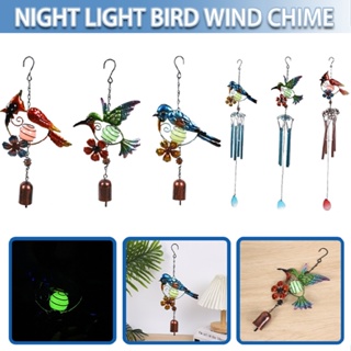 Luminous Bird Wind Chimes Hanging Glow in Dark Decoration for Home Garden Window