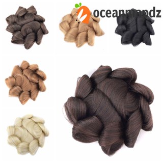 Oceanmapdz มวยผมปลอม ทนความร้อน ไฟเบอร์ถัก Chignon ผมสังเคราะห์ มีสไตล์ เจ้าสาว วิกผมคอสเพลย์