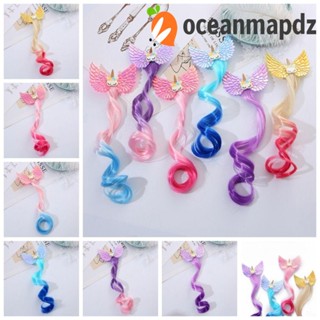 Oceanmapdz กิ๊บติดผม วิกผมยาว ยูนิคอร์น สังเคราะห์ สีสัน เครื่องประดับผม น่ารัก ไล่ระดับสี หยิก สาว วิกผม กิ๊บ ปาร์ตี้