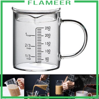 [Flameer] ถ้วยตวงแก้วบอโรซิลิเกต รูปตัว V พร้อมฝาปิด อเนกประสงค์