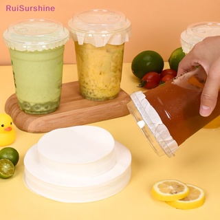 Ruisurshine ใหม่ แผ่นฟิล์มซีลแก้วกาแฟ ชา นม และขวดนม ทรงกลม กันรั่วซึม 100 แผ่น