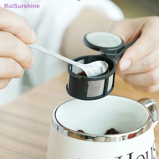 Ruisurshine ใหม่ ที่กรองชา กาแฟ แคปซูล ผง ช้อน ที่กรอง นํากลับมาใช้ใหม่ได้ ถุงกรองใบหลวม