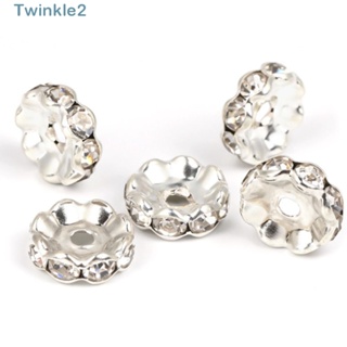 Twinkle ลูกปัดพลอยเทียม ทรงกลม 6 มม. สีเงิน สําหรับสร้อยคอ 300 ชิ้น