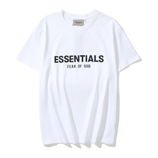 สินค้าพร้อมส่งสินค้าใหม่ ESSENTIALS FOG พิมพ์สตรีทแวร์รูปแบบนามธรรมแฟชั่นเสื้อยืดคู่รักเสื้อยืด [S-5XL]ผ้าฝ้าย 100%