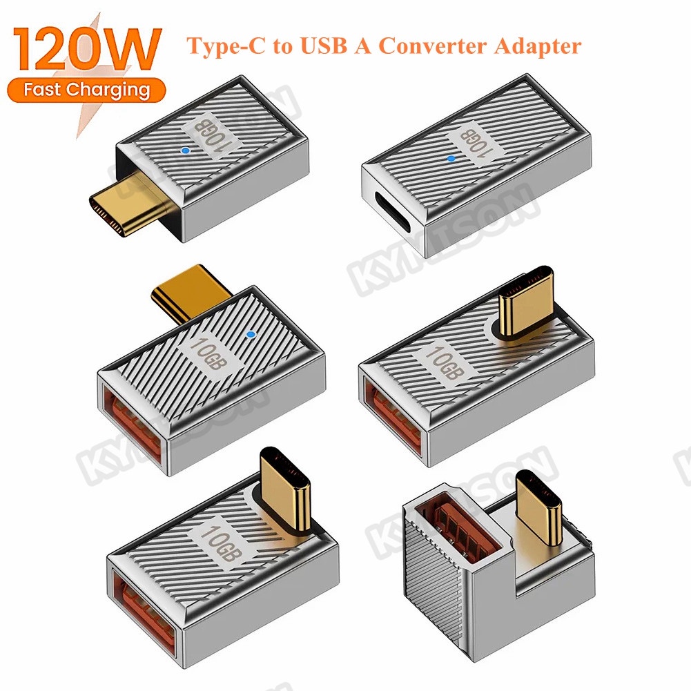 Type C ถึง USB 3.1 10Gbps OTG อะแดปเตอร์ USB C ชาย USB A ตัวแปลงข้อมูลหญิง 120W Fast Charging สําหรับ MacBook Pro Samsung Xiaomi