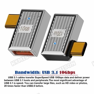 Type C ถึง USB 3.1 10Gbps OTG อะแดปเตอร์ USB C ชาย USB A ตัวแปลงข้อมูลหญิง 120W Fast Charging สําหรับ MacBook Pro Samsung Xiaomi