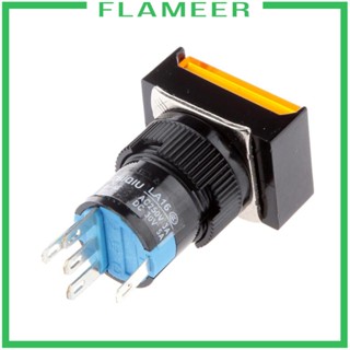 [Flameer] สวิตช์ปุ่มกด DC 24V ทรงสี่เหลี่ยมผืนผ้า พร้อมไฟ LED สีแดง