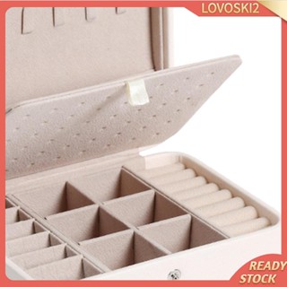 [Lovoski2] กระเป๋าหนัง สองชั้น สําหรับใส่เครื่องประดับ เดินทาง