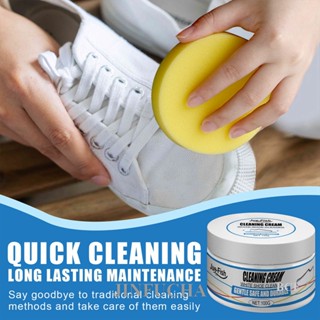 Jinfucha White Shoe Shine Cream - ครีมทําความสะอาดรองเท้าผ้าใบ สําหรับรองเท้าสีขาว, ครีมกําจัดคราบรองเท้าวิเศษ, เครื่องมือทําความสะอาดเพื่อความกระจ่างใสรองเท้าด้วยฟองน้ํา