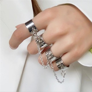 Netizen Jumping Deer Chain Combination Ring for Girls New Punk Style Opening Mens and Womens One Piece Dark Ring Index Finger Ring