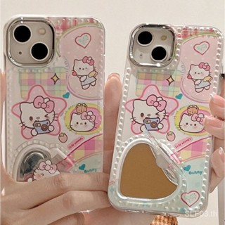 เคสป้องกันโทรศัพท์มือถือกระจก ลายแมว kt สําหรับ iPhone 14 13promax 12 11