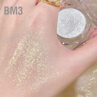 BM3 3pcs อายแชโดว์สีเดียว Long Lasting Glitter เน้น Pearlized แต่งหน้าอายแชโดว์ Palette สำหรับผู้หญิงหญิง