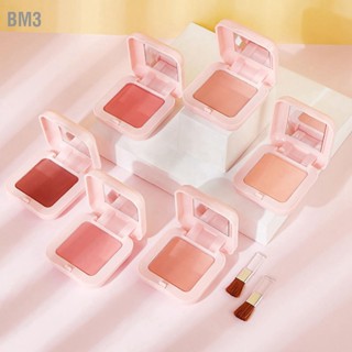 BM3 มินิแต่งหน้าบลัชออนสีเดียวแป้งMatteน่ารักติดทนนานสีเรียบStayแบบพกพาBlushสำหรับหญิง