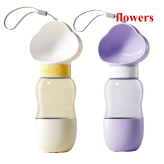 Flowers 2 In 1 ขวดน้ํา แบบพกพา สําหรับสัตว์เลี้ยง สุนัข แมว