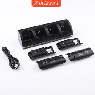 [Amleso1] แท่นชาร์จ และแบตเตอรี่ 2800mAh 4 ชิ้น สําหรับคอนโทรลเลอร์