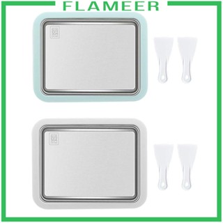 [Flameer] เครื่องทําไอศกรีม DIY พร้อมไม้พาย 2 ชิ้น วัสดุสเตนเลส เกรดอาหาร ทนทาน สําหรับวันหยุด พิธีขึ้นบ้านใหม่ วันเกิด