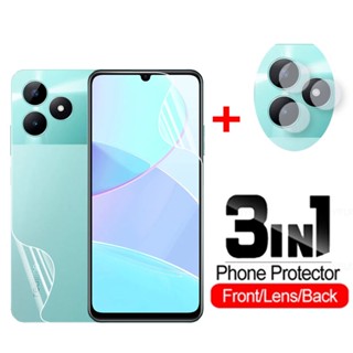 3 in 1 ฟิล์มไฮโดรเจลนิ่ม ใส กันรอยหน้าจอ เลนส์กล้อง ไม่ใช่กระจก สําหรับ Realme C51 RealmeC51 C 51 NFC 2023