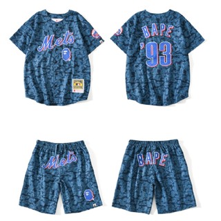 Bape × เสื้อยืด ปักลาย New York Mets Cooperstown คอลเลกชัน