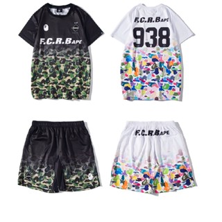 Bape x F.C.R.B เสื้อยืด ลายพราง ไล่โทนสี แห้งเร็ว ระบายอากาศ