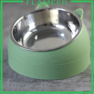 [Flameer] เครื่องให้อาหารสัตว์เลี้ยง แบบยกสูง โลหะ กันลื่น สําหรับแมว