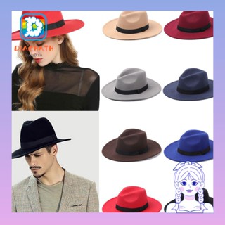 Diachath Fedora หมวกปีกกว้าง ผ้าวูล สไตล์วินเทจ คาวบอย แฟชั่นฤดูใบไม้ร่วง ฤดูหนาว