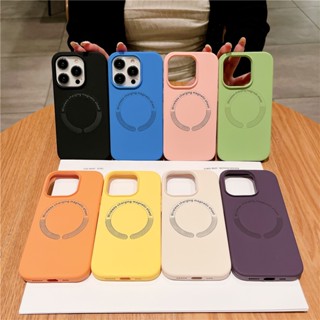 Wireless Charging Skin Smooth Liquid Silicone Case for iPhone 14 pro max เคสโทรศัพท์ แบบนุ่ม iphone11 iphone12 เคสไอโฟน 13 pro max Phone Cover