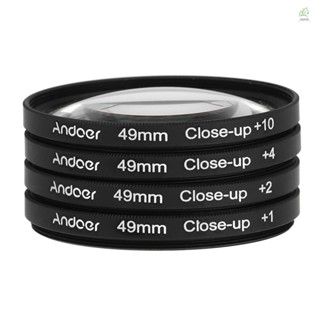 MIT Andoer 49mm Macro Close-Up Filter Set +1 +2 +4 +10 with Pouch for  Canon  DSLRs