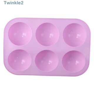 Twinkle แม่พิมพ์เค้ก ซิลิโคน ทรงกลม ครึ่งวงกลม สีม่วง 6 กระเบื้อง สําหรับทําเบเกอรี่