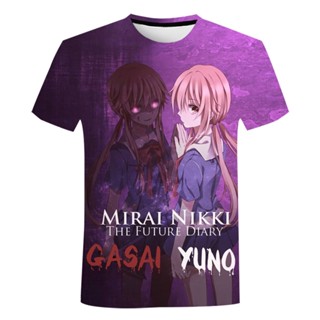 เสื้อยืด พิมพ์ลายอนิเมะ Mirai Nikki The Future Diary 3 มิติ โอเวอร์ไซซ์ แฟชั่นสําหรับเด็กผู้ชาย และเด็กผู้หญิง