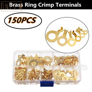 【ONCEMOREAGAIN】Crimping Ring Terminal Wire Connector Brass Electrical 6 Size Insulated