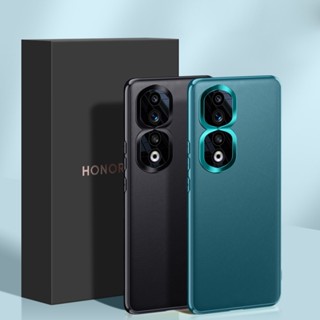 สําหรับ Honor 90 / Honor 90 Pro หรูหรา กันกระแทก หนังมังสวิรัติ เคสนิ่ม โลหะ ป้องกันกล้อง