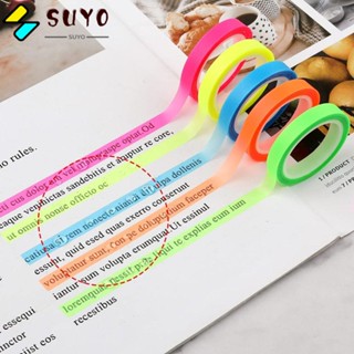 Suyo สติกเกอร์ไฮไลท์ PET แบบใส มีกาวในตัว สําหรับนักเรียน 5 ม้วน