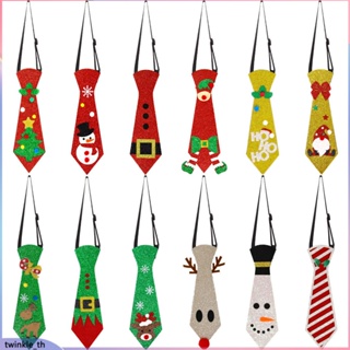 New Felt Christmas Tie เครื่องประดับคริสต์มาส Snowman Elk Christmas Tree Tie Party ตกแต่ง (twinkle.th)