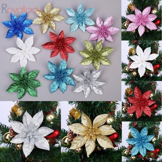 Poinsettia กลิตเตอร์ รูปดอกไม้ สําหรับตกแต่งเทศกาลคริสต์มาส