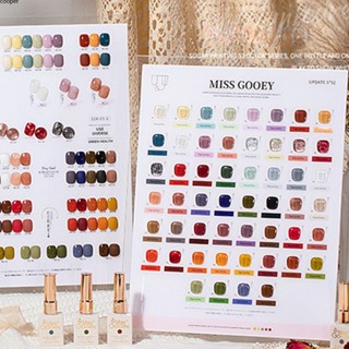 【ในการจัดส่ง】 Miss Gooey2023 แฟชั่นใหม่ชุดสีส่องไฟกาวเล็บพิเศษ 52 สีฤดูร้อนกาวยาทาเล็บ